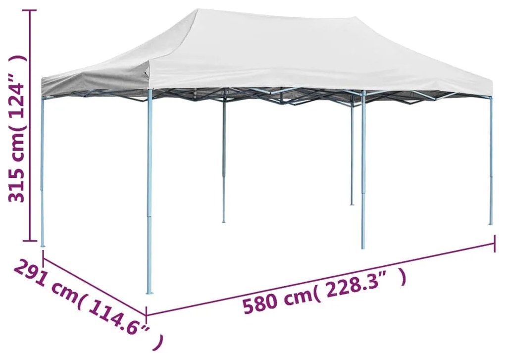 Tenda dobrável profissional para festas 3x6 m aço branco