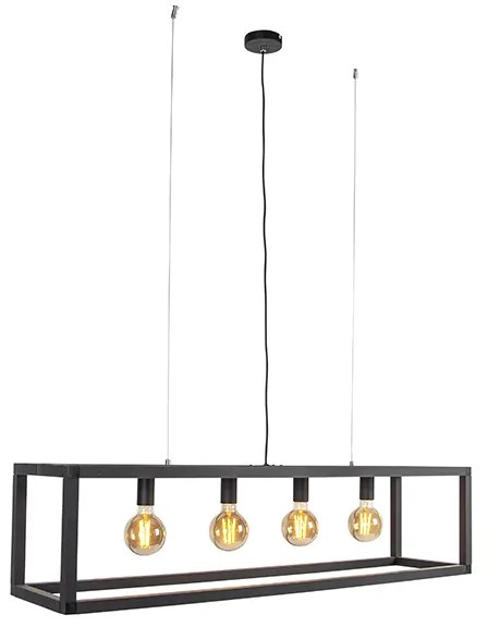Candeeiro de suspensão industrial preto 4 luzes - Big Cage Industrial