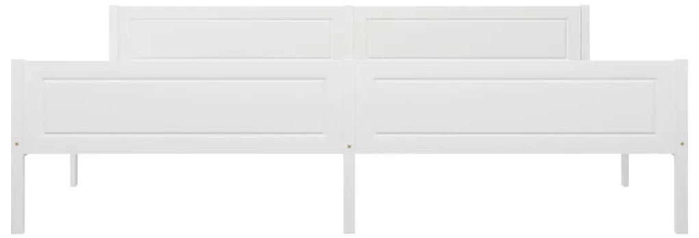 Estrutura de cama 200x200 cm madeira de pinho maciça branco
