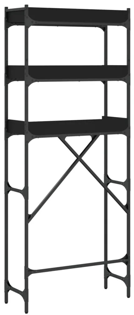 Estante p/ máquina de lavar 67x25x163 cm deriv. madeira preto