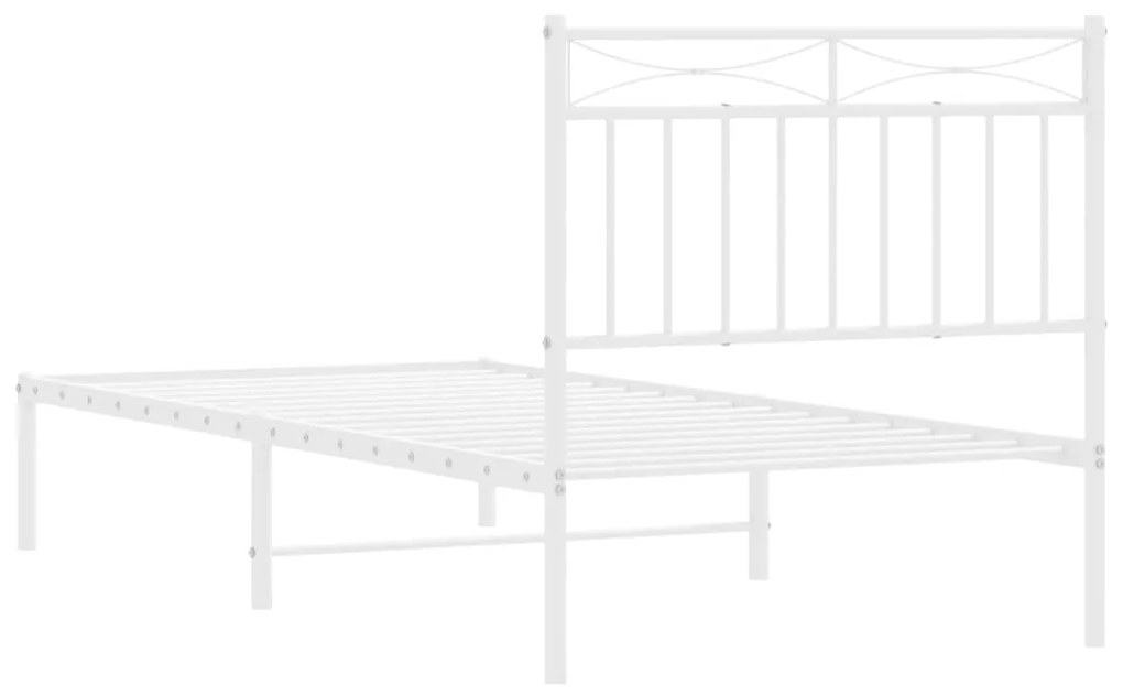 Estrutura de cama com cabeceira 90x190 cm metal branco