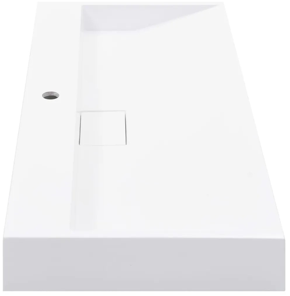 Lavatório 100x46x11 cm mineral/mármore fundido branco