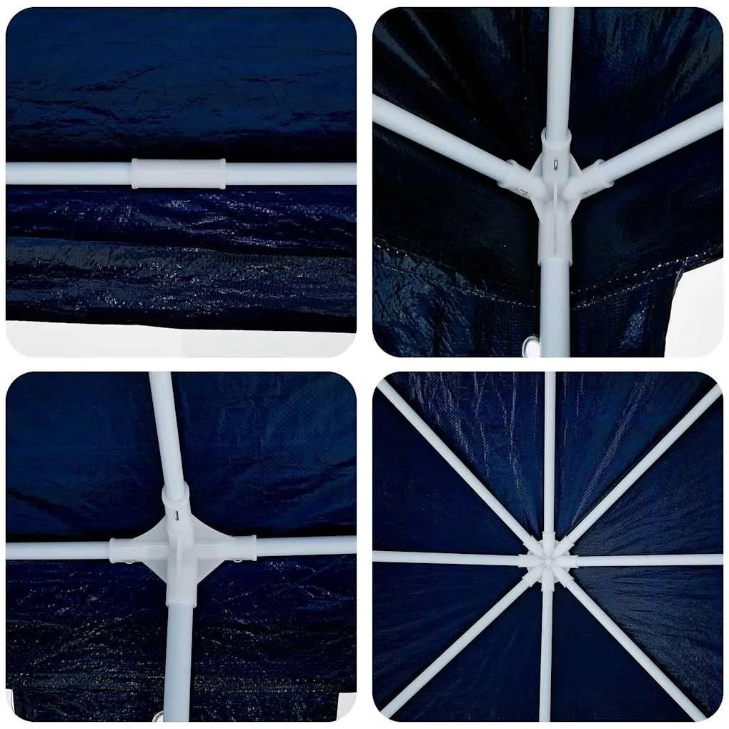 Tenda de Festa com 12 Lados Azuis 8x4 m PE