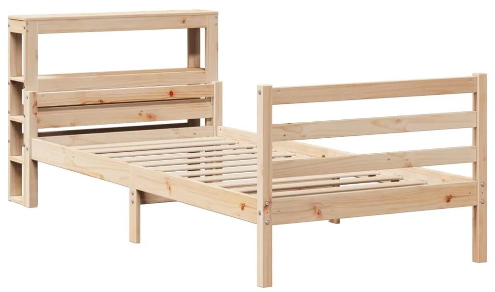 Estrutura de cama com cabeceira 90x200 cm pinho maciço
