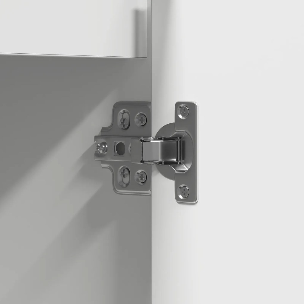 Aparador LED em Branco - 71x34,5x75 cm, Feito de Madeira Engenheirada