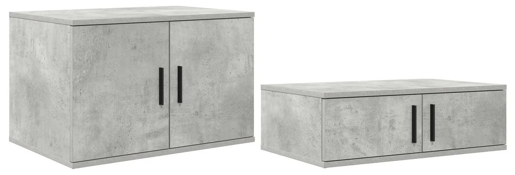 Cama de Armazenamento Cinza Concreto 75x190 cm