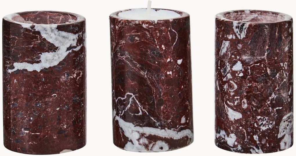 Suportes para velas em mármore Salmo, conjunto de 3