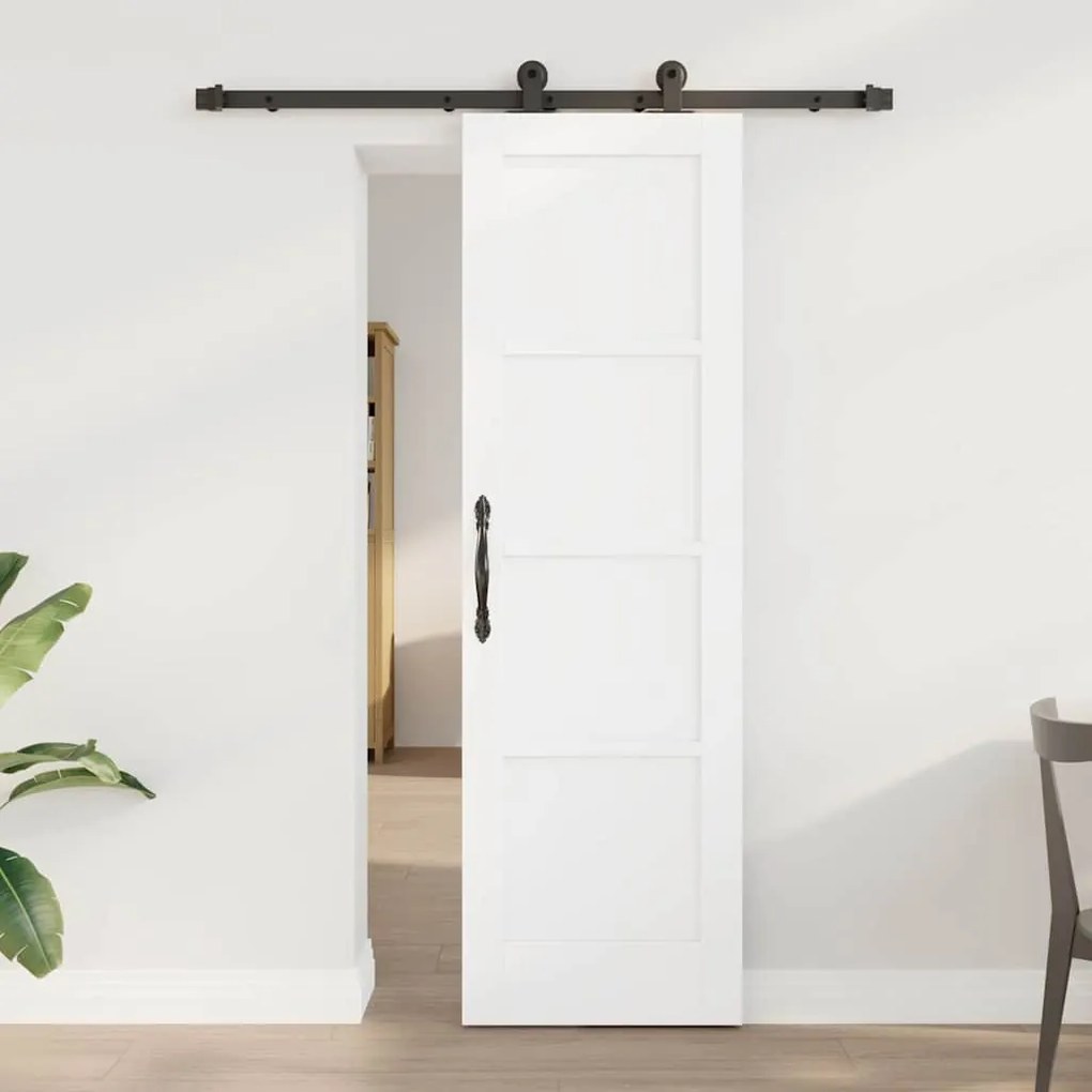 vidaXL Porta Deslizante Manual Branco e preto 61 x 198,5 cm