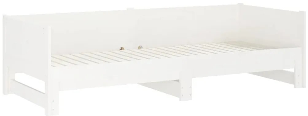 Estrutura sofá-cama de puxar 2x(80x200) cm pinho maciço branco