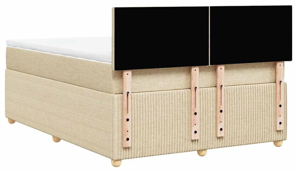 Cama com molas/colchão 140x200 cm tecido cor creme