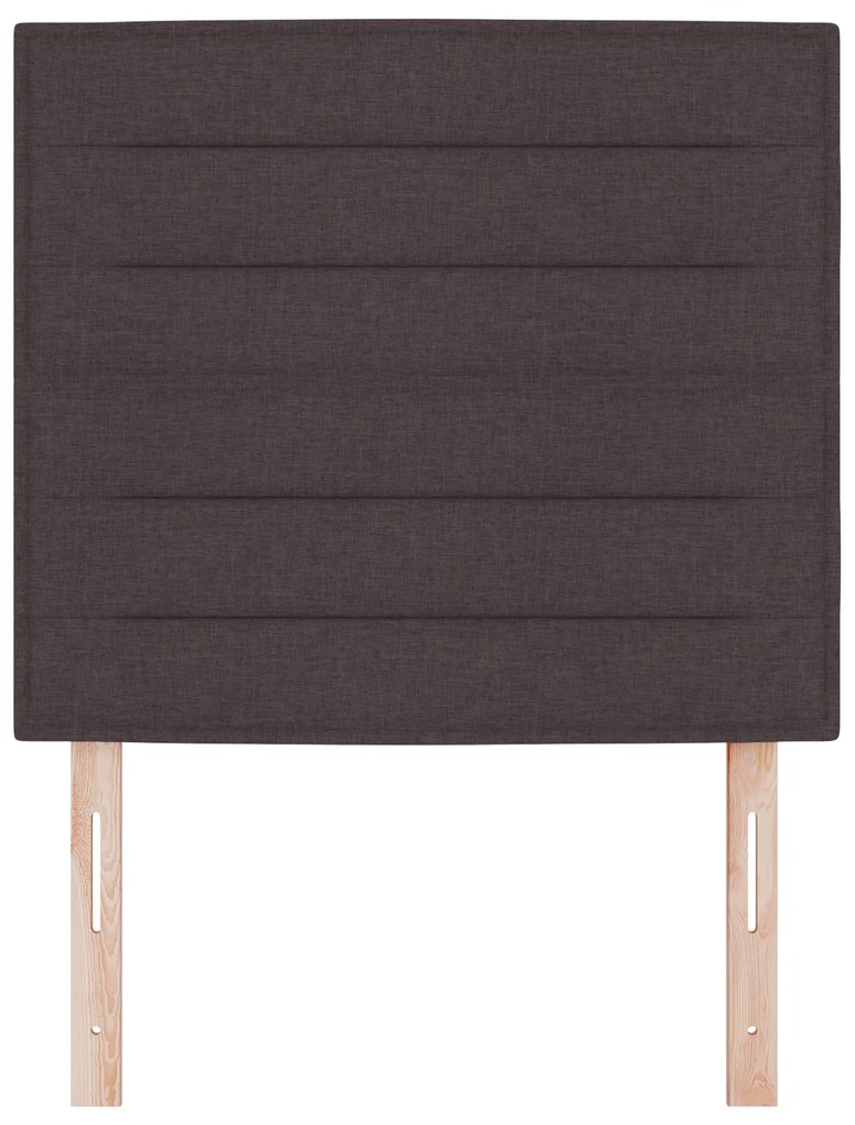 Cabeceira de LED Design Linhas Castanho Escuro 100 cm Tecido