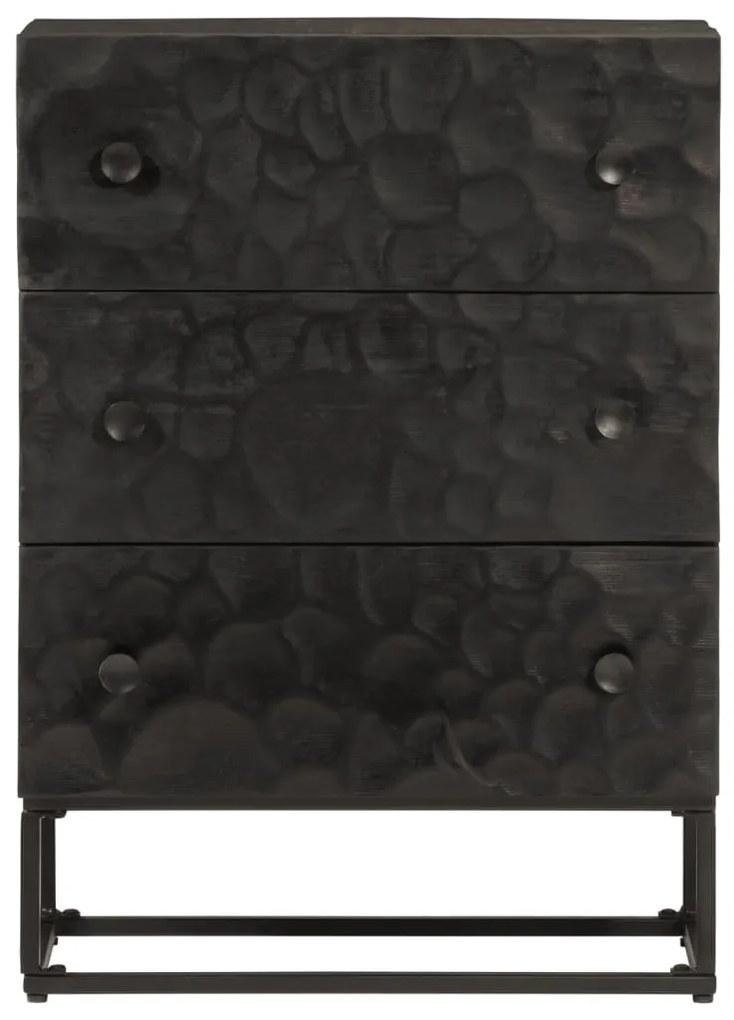 Cómoda 55x30x76 cm madeira de mangueira maciça e ferro preto