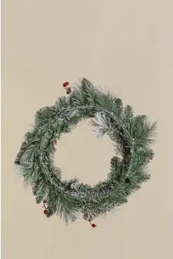 Corona Decorativa De Natal Ø60 Cm Com Luzes Led Gaela Erva Verde - Sklum