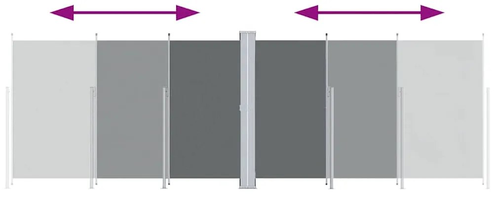 Toldo lateral retrátil 200x600 cm antracite