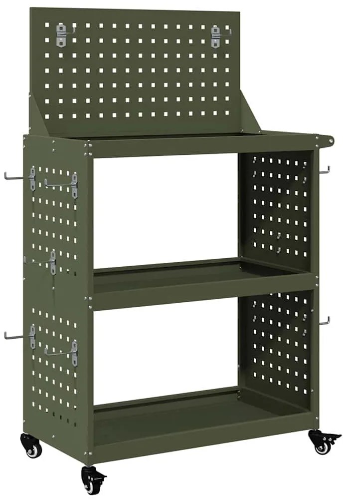 Carro de Ferramentas Verde-oliva 65 x 35 x 111 cm