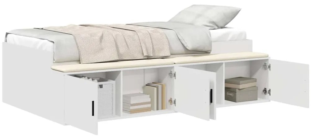 Estrutura de Cama com Armazenamento Branca 90x190 cm