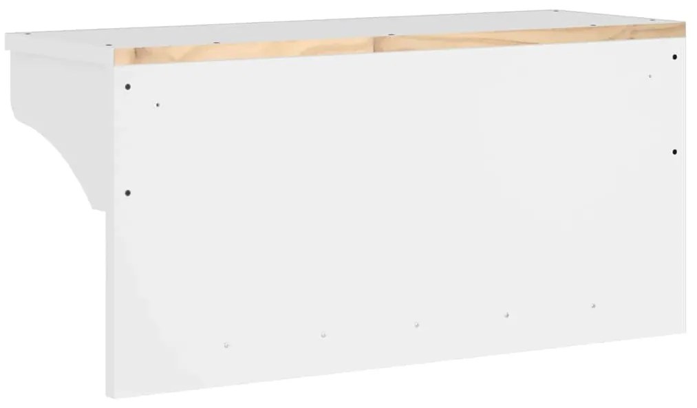 Cabide de parede Branco 87x30x42 cm Pinho de madeira maciça
