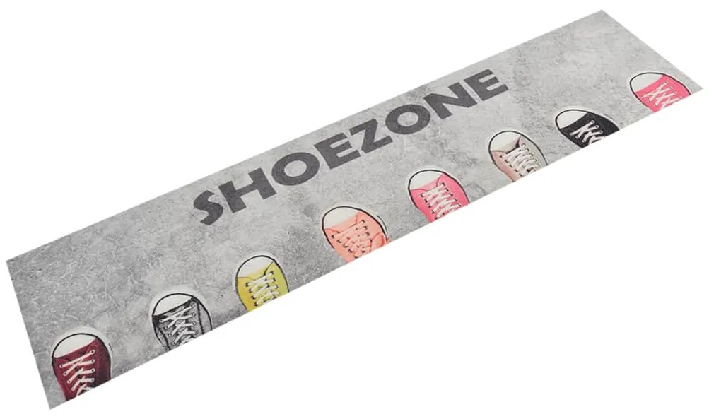 vidaXL Tapete de cozinha lavável 60x300 cm veludo padrão shoezone