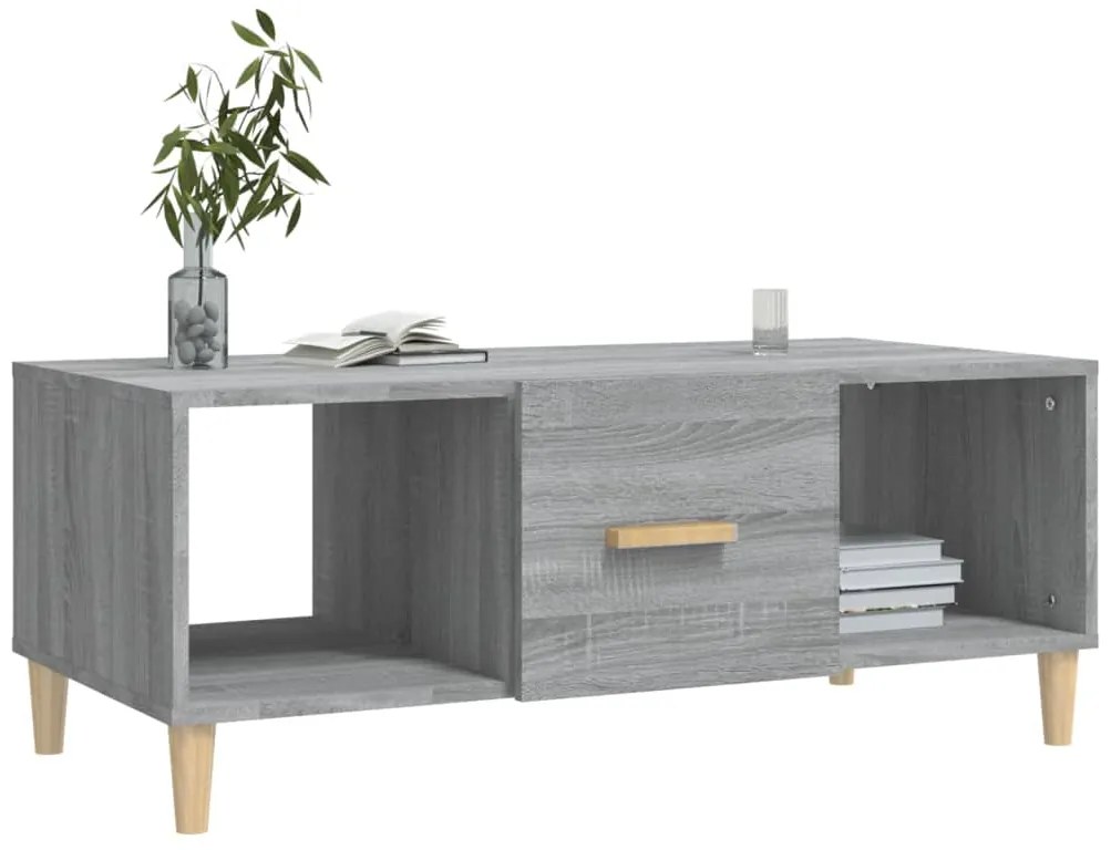 Mesa de centro 102x50x40cm derivados de madeira cinzento sonoma