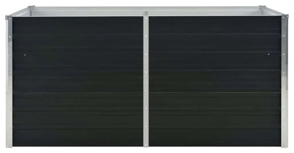 Canteiro jardim elevado 160x80x77 cm aço galvanizado antracite