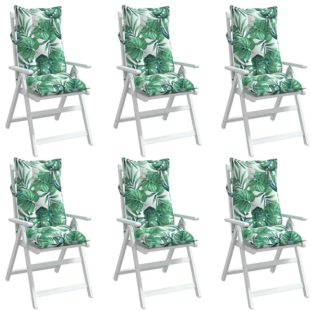 Almofadões p/ cadeira encosto alto 6 pcs tecido oxford folhas