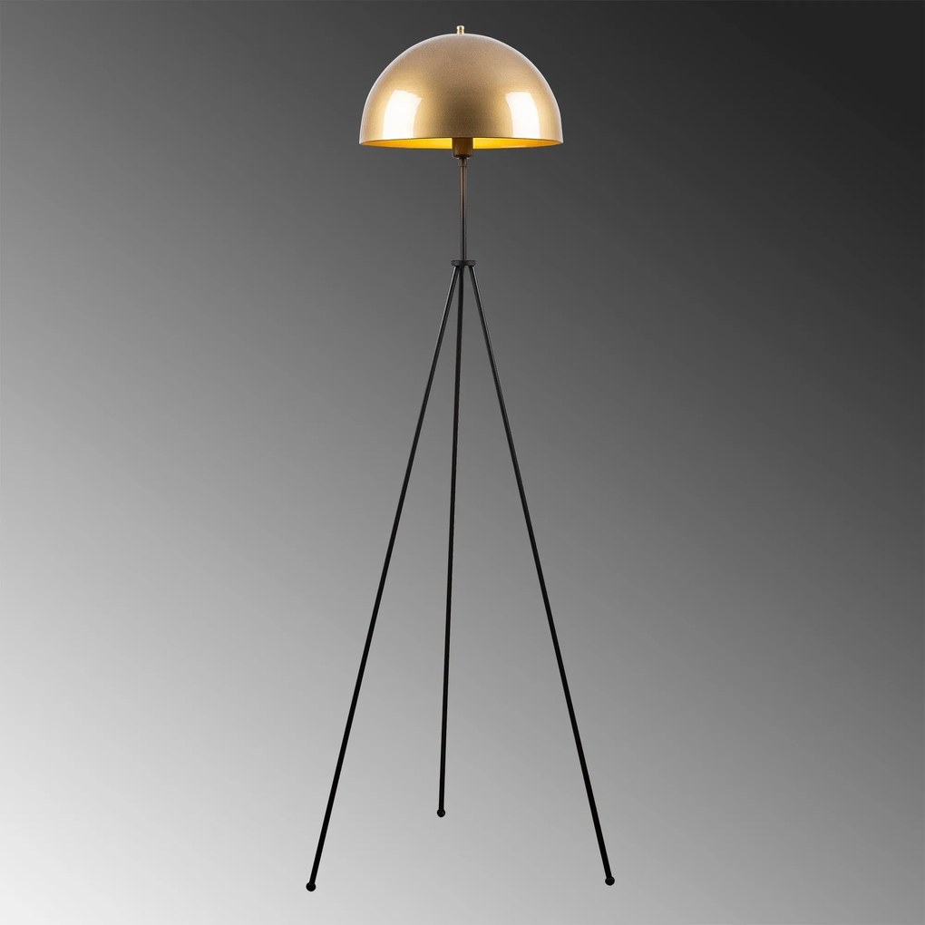 Candeeiro de Pé Can – Dourado e Preto – 50 x 50 cm