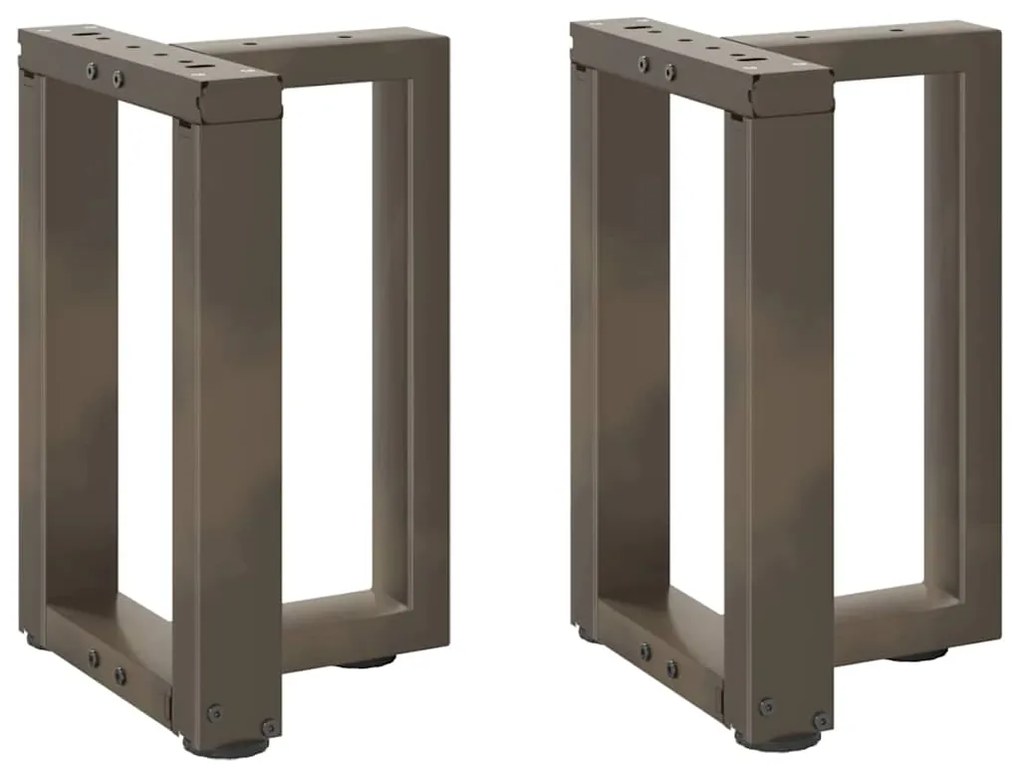 vidaXL Pés para mesa de centro em forma de T, 2 peças, preto, 38x25x(42-43) cm, aço