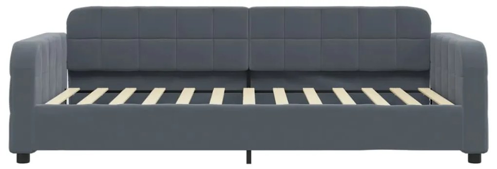 Sofá-cama c/ gavetão e gavetas 80x200 cm veludo cinzento-escuro