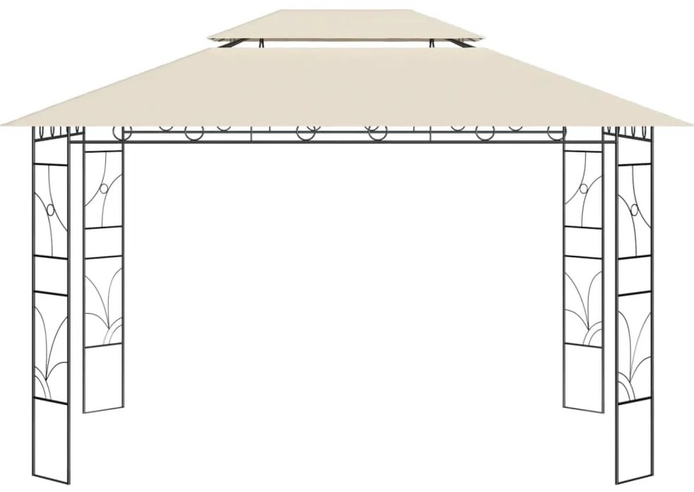 Gazebo 4x3x2,7 m 160 g/m² cor creme