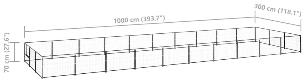 Canil para cães 30 m² aço preto