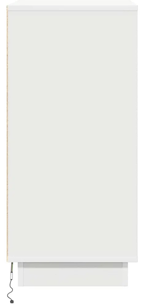 Aparador LED em Branco - 71x34,5x75 cm, Feito de Madeira Engenheirada