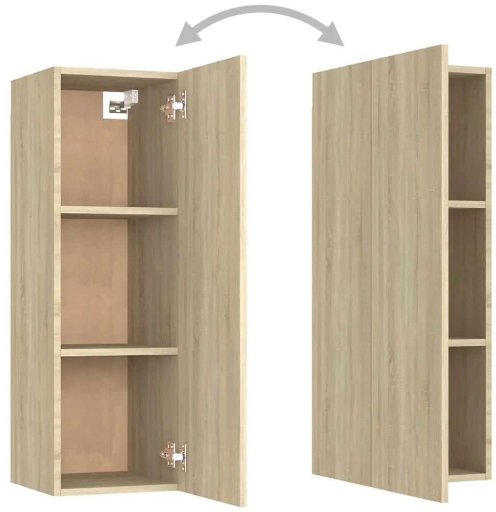 4pcs conjunto móveis de TV derivados de madeira carvalho sonoma