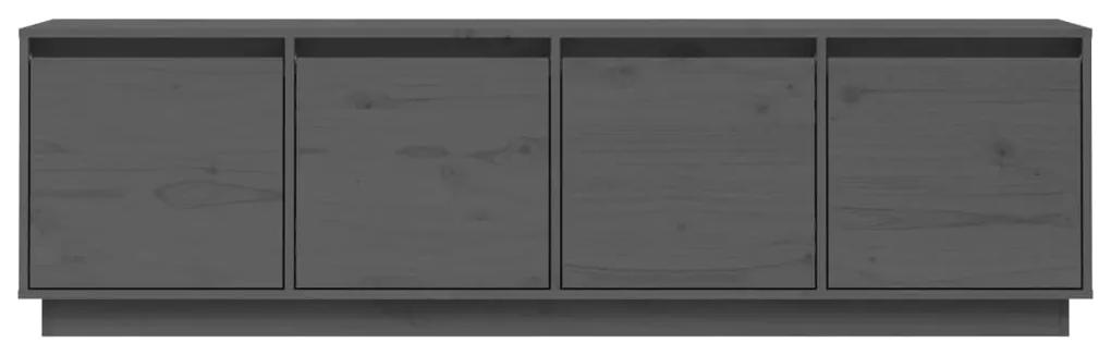 Móvel de TV 156x37x45 cm madeira de pinho maciça cinzento