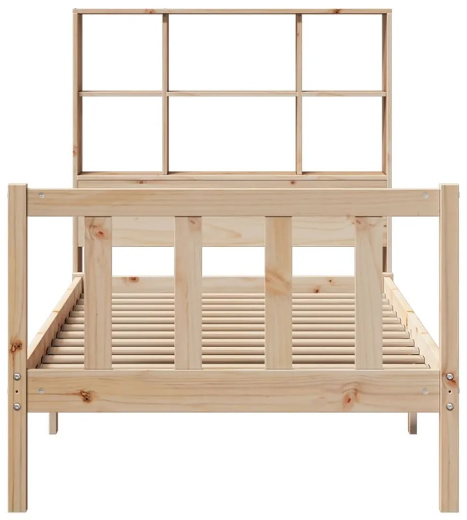 Cama com estante sem colchão 90x200 cm pinho maciço