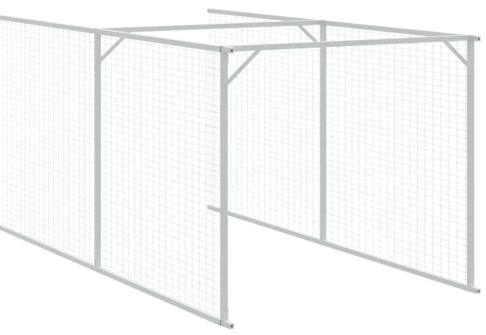 Casota para cães com telhado aço galvanizado cinzento-claro