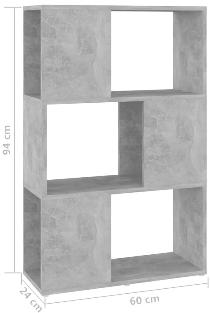 Estante/divisória 60x24x94 cm contraplacado cinzento-cimento