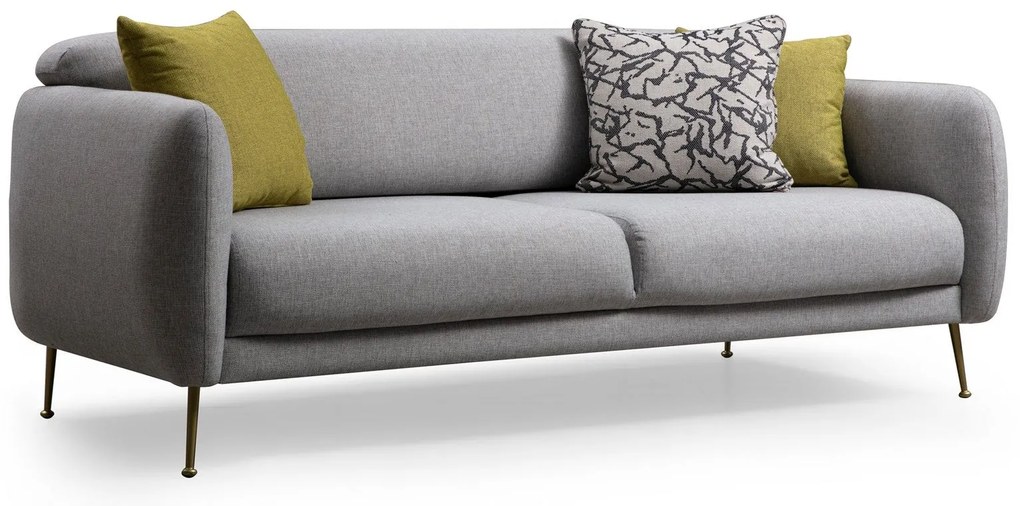 Sofá-cama de 3 Lugares Sevilla – Cinzento – 214 cm x 98 cm x 85 cm