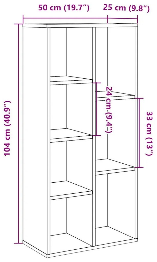 Estante 50x25x104 cm madeira velha