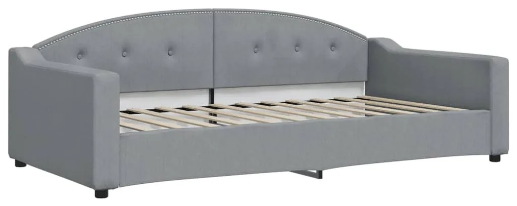 Sofá-cama c/ gavetão e gavetas 100x200 cm tecido cinzento-claro