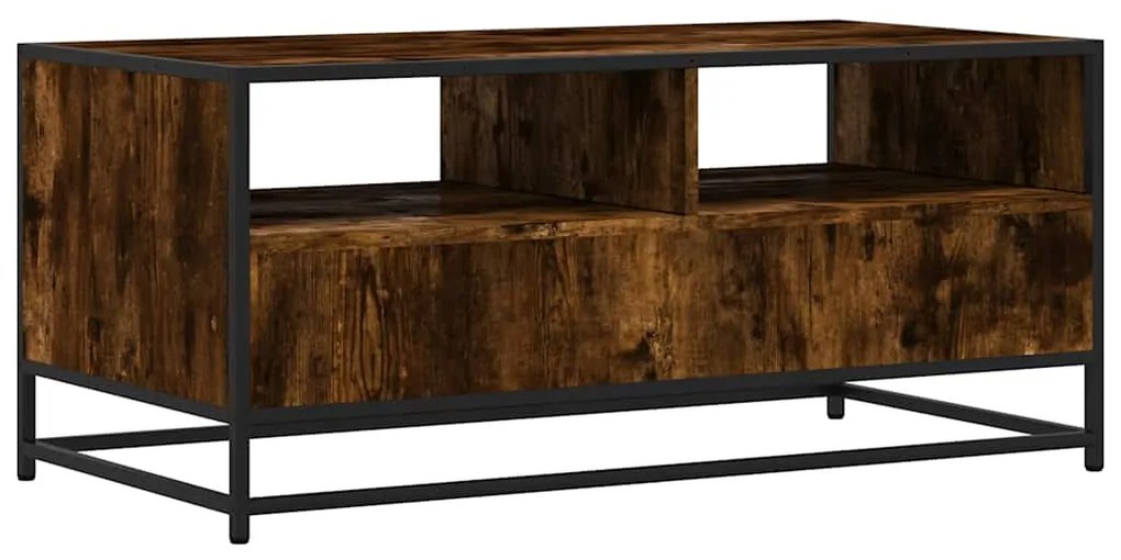 Mesa de centro 100x50x45cm deriv. madeira/metal carvalho fumado