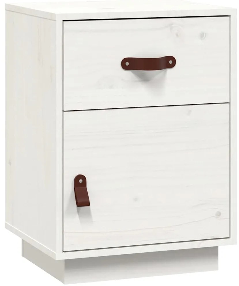 Mesas de cabeceira 2 pcs 40x34x55 cm pinho maciço branco