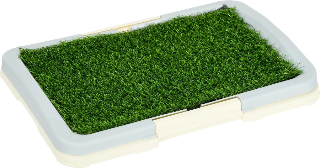 PawHut Sanita para Cães com Relva Artificial, Grelha e Tabuleiro, para Treino de Cachorros, 46,5x34x5,5 cm, Multicor | Aosom Portugal
