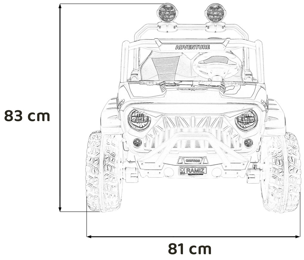 Jipe elétrico para Crianças 2 Lugares 24V 4x4 PASSION 4x4 Off-Road Rodas Espuma EVA, Assento couro ecológico Branco