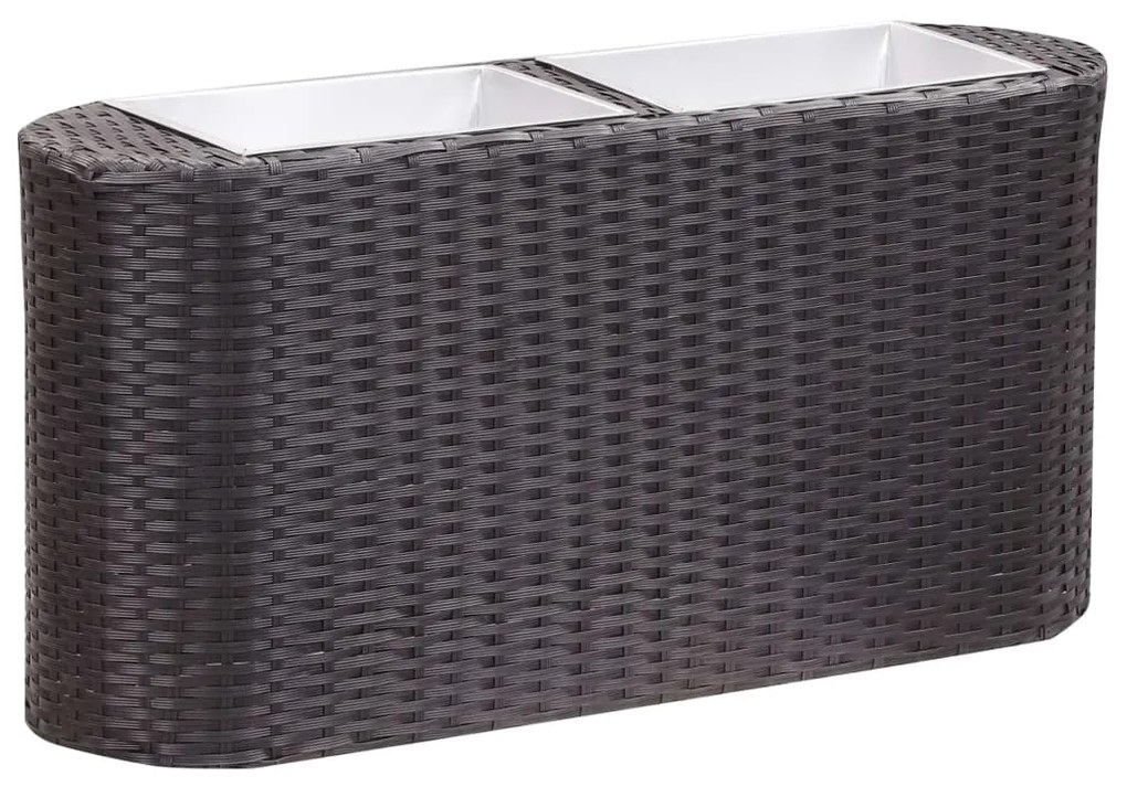 vidaXL Floreira de jardim 80x25x40 cm vime PE preto