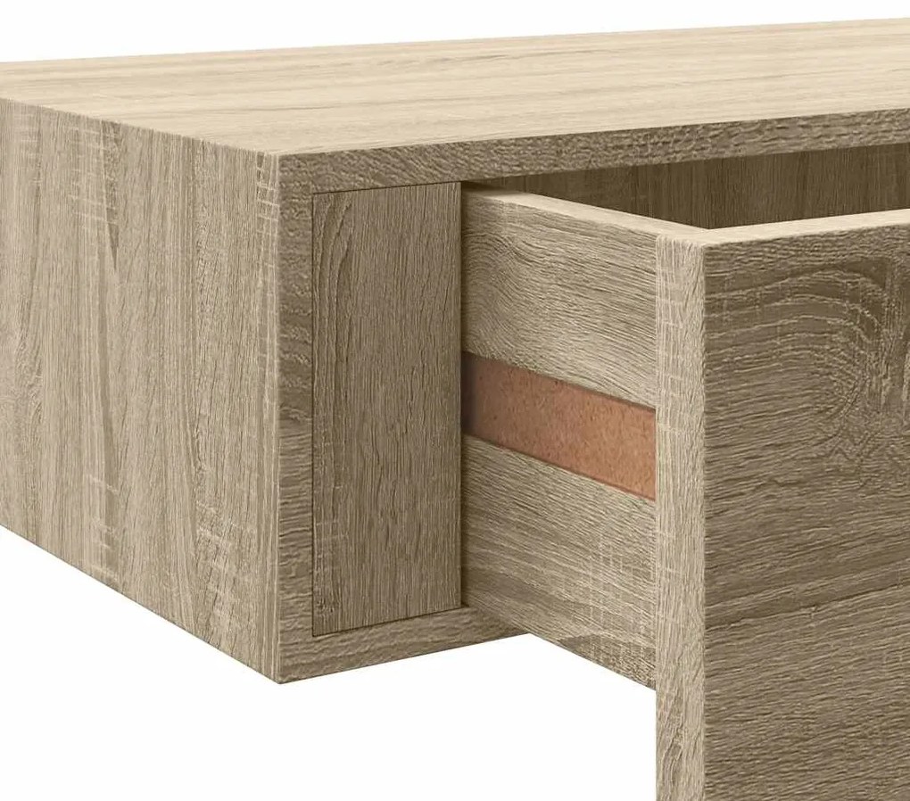 Prateleiras parede c/ gavetas 2 pcs MDF 60x23,5x10 cm carvalho