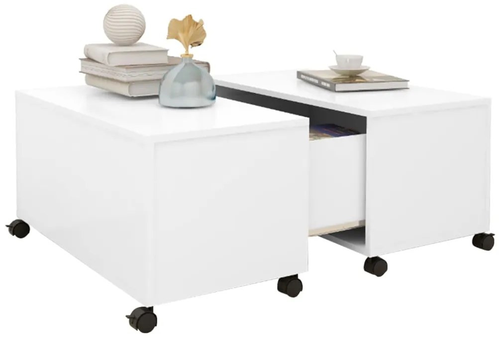 Mesa de centro 75x75x38 cm contraplacado branco