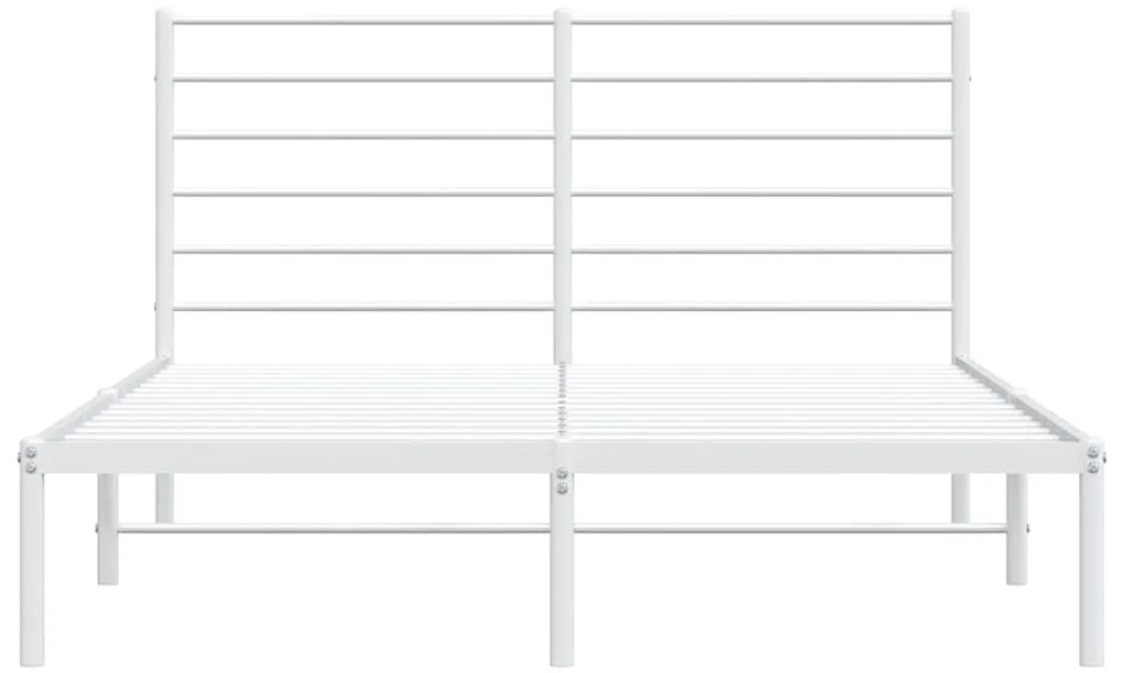 Estrutura de cama com cabeceira 135x190 cm metal branco