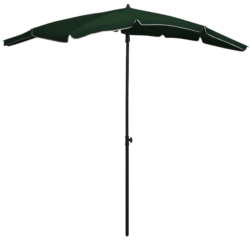 vidaXL Guarda-sol de jardim com poste 200x130 cm verde