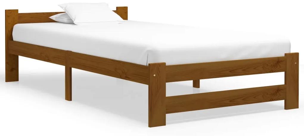 322005 vidaXL Estrutura de cama 90x200 cm madeira pinho maciço castanho mel