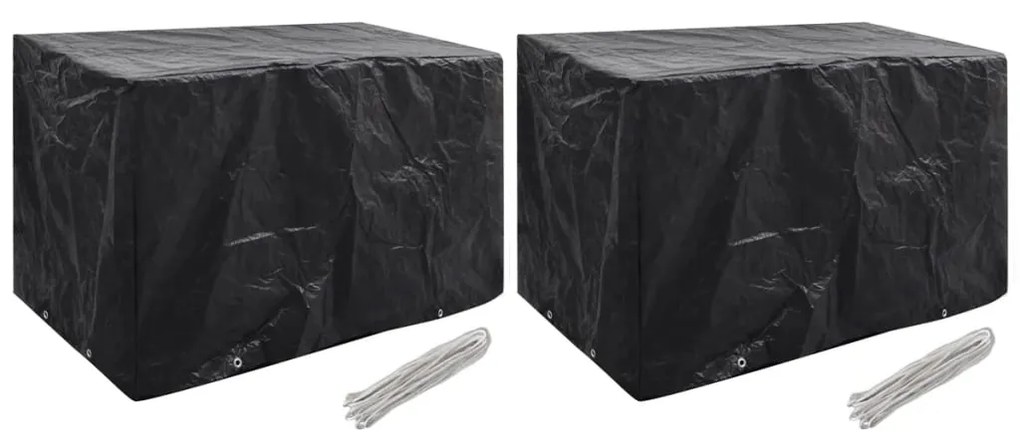 vidaXL Capas para mobiliário de jardim 2 pcs 8 ilhós 140x70x90 cm